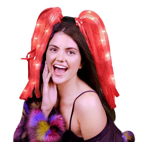 Light Up Headbands for Women Girls Noodle Hair Accessories Hair Hoops Luminous Glow Headpieces Braids Hose Flash Headband in Saudi Arabia