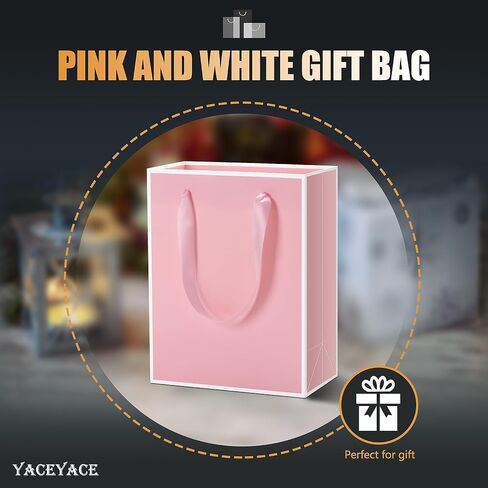 YACEYACE Black and White Gift Bags Bulk, 10Pcs 10.5"x4.25"x8" Medium Boutique Gift Bags with Handles, Wedding Bags, Party Bags, Birthday Bags, Retail in Saudi Arabia