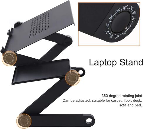 Laptop Stand, Aluminum Alloy Foldable Laptop Desk Portable Computer Stand Laptop Desk Suitable for Home Office Travel Use in Saudi Arabia