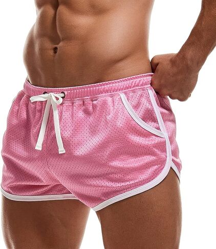 AIMPACT Mens Mesh Shorts Retro 3 Inch Sexy Side Split with Pockets Athletic Workout Running Booty Short Shorts in Saudi Arabia