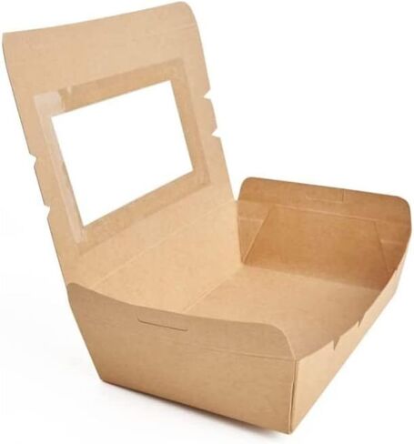 Small Ecofriendly Disposable Kraft Lunch Box Paper Food Container Box Biodegradable Food Storage For Meals Take away in Saudi Arabia