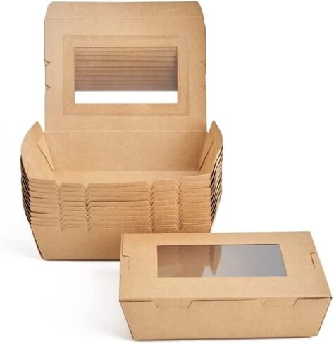Small Ecofriendly Disposable Kraft Lunch Box Paper Food Container Box Biodegradable Food Storage For Meals Take away in Saudi Arabia