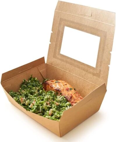 Small Ecofriendly Disposable Kraft Lunch Box Paper Food Container Box Biodegradable Food Storage For Meals Take away in Saudi Arabia