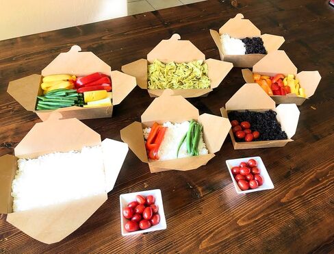 50pcs - Paper Food Take Out Containers - 25oz with Waist Seal Band - Eco Friendly Disposable and Recyclable Kraft Paper Box - Sturdy, Leak & Grease Proof Microwavable Boxes in Saudi Arabia