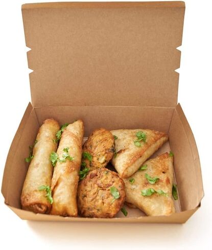 Small Ecofriendly Disposable Kraft Lunch Box Paper Food Container Box Biodegradable Food Storage For Meals Take away in Saudi Arabia