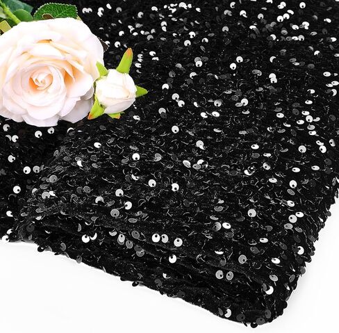 قماش مخملي ترتر لافندر بطول 2 ياردة من The Yard قماش تنجيد مزخرف بالترتر اللامع قماش ترتر مخملي قابل للتمدد للأماكن الخارجية من قماش اللحف حورية البحر وملابس الزفاف in Kuwait