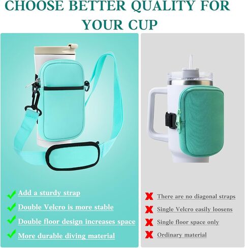 حقائب حمل زجاجات المياه من ستانلي، سعة 20 أونصة/30 أونصة/40 أونصة، حقيبة زجاجات مياه للجري بحزام كتف قابل للتعديل لملحقات الصالة الرياضية للرجال والنساء in Kuwait