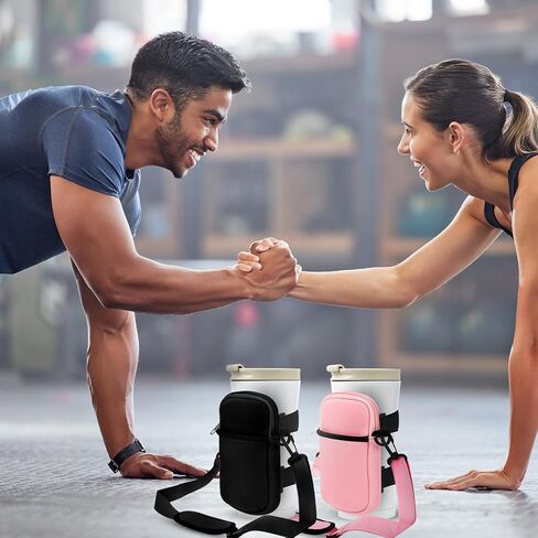 حقائب حمل زجاجات المياه من ستانلي، سعة 20 أونصة/30 أونصة/40 أونصة، حقيبة زجاجات مياه للجري بحزام كتف قابل للتعديل لملحقات الصالة الرياضية للرجال والنساء in Kuwait