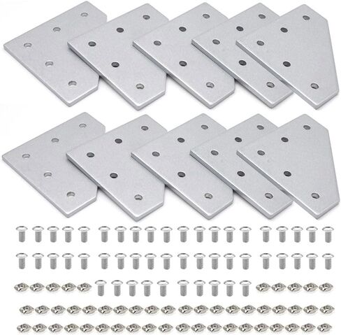 12 قطعة 2020 مكعب زاوية ثلاثي الاتجاهات 2020 ملحقات فتحة T-Slot V-Slot مع مسامير وصواميل لموصل بثق الألومنيوم 2020 ملحقات الطابعة ثلاثية الأبعاد باللون الأسود in Kuwait