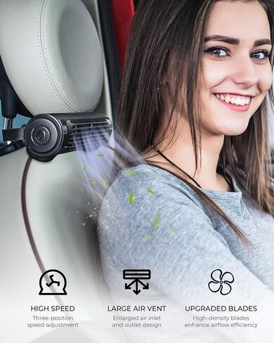 foryou Car Fans Seat Cooling Fans Blow Cold Air Backseat Car Fans Portable Car Fans for Back Seat for Kids for Cars(Light Vision) in Saudi Arabia