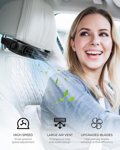 foryou Car Fans Seat Cooling Fans Blow Cold Air Backseat Car Fans Portable Car Fans for Back Seat for Kids for Cars(Light Vision) in Saudi Arabia