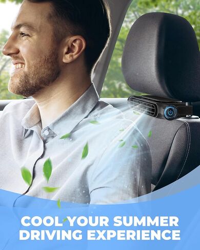 foryou Car Fans Seat Cooling Fans Blow Cold Air Backseat Car Fans Portable Car Fans for Back Seat for Kids for Cars(Light Vision) in Saudi Arabia