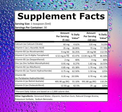 U-MORE Multivitamin & Minerals + Calcium for Kids Liquid Syrup (Energy, Immune Support, Non GMO, Sugar Free) in Saudi Arabia