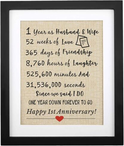40th Anniversary Burlap Print 11" X 13", 40 Years of Wedding Marriage, 40th Wedding Anniversary Decoration, 40 Years Anniversary Present for Couples, Gifts for Mom Dad 40th Anniversary in Saudi Arabia
