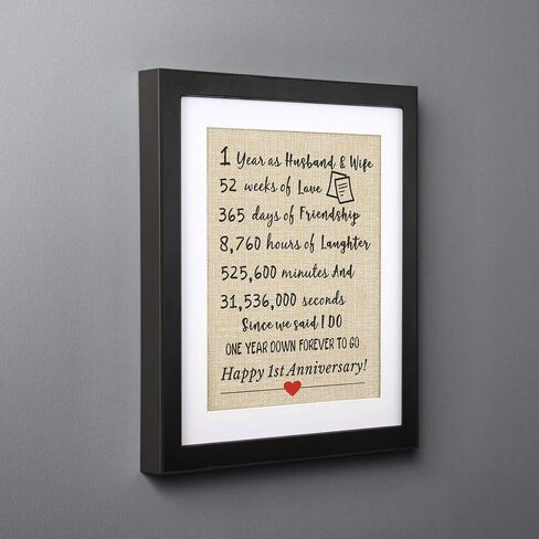 40th Anniversary Burlap Print 11" X 13", 40 Years of Wedding Marriage, 40th Wedding Anniversary Decoration, 40 Years Anniversary Present for Couples, Gifts for Mom Dad 40th Anniversary in Saudi Arabia