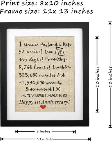 40th Anniversary Burlap Print 11" X 13", 40 Years of Wedding Marriage, 40th Wedding Anniversary Decoration, 40 Years Anniversary Present for Couples, Gifts for Mom Dad 40th Anniversary in Saudi Arabia