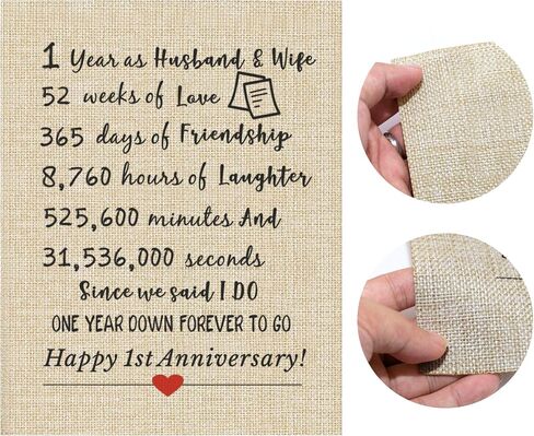 40th Anniversary Burlap Print 11" X 13", 40 Years of Wedding Marriage, 40th Wedding Anniversary Decoration, 40 Years Anniversary Present for Couples, Gifts for Mom Dad 40th Anniversary in Saudi Arabia