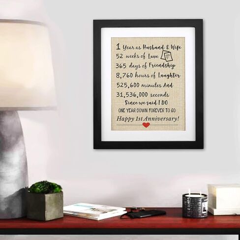 40th Anniversary Burlap Print 11" X 13", 40 Years of Wedding Marriage, 40th Wedding Anniversary Decoration, 40 Years Anniversary Present for Couples, Gifts for Mom Dad 40th Anniversary in Saudi Arabia