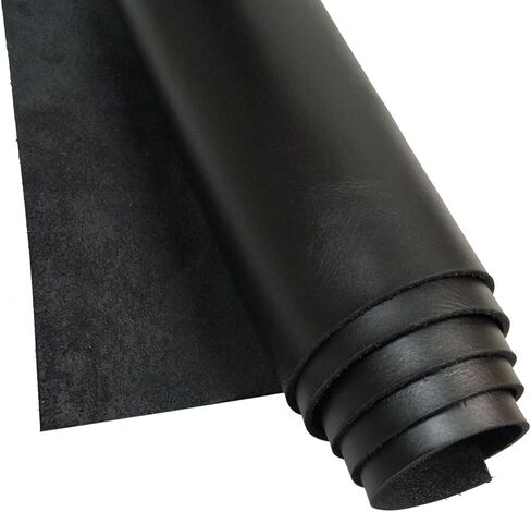 Nappa Cow Skin Genuine Leather Full Side Premium Quality Full Grain Hide (NO Holes & CUTS) Import AA Grade Leather Side (Black, 24x12 inch) in Kuwait