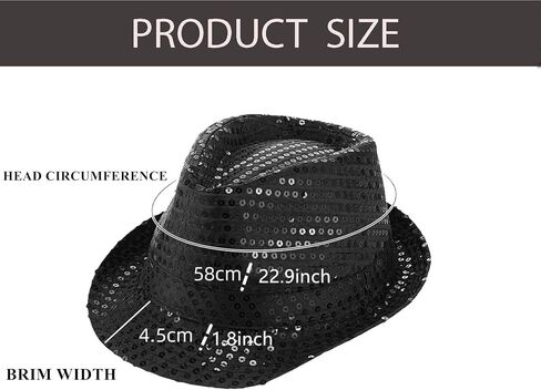10 PCS Western Sequin Fedora Hats for Women Men Glitter Sequin Hat Bulk Shining Hat Solid Color Costume in Saudi Arabia