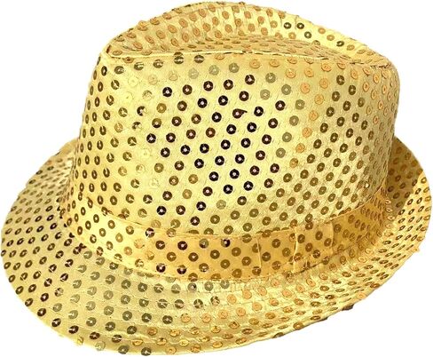 10 PCS Western Sequin Fedora Hats for Women Men Glitter Sequin Hat Bulk Shining Hat Solid Color Costume in Saudi Arabia