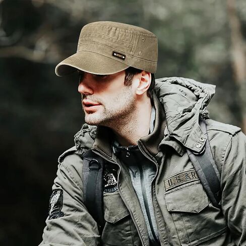 Glamorstar Unisex Cadet Army Caps Military Cap Vintage Flat Top Hats for Men Women in Saudi Arabia