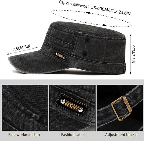 Glamorstar Unisex Cadet Army Caps Military Cap Vintage Flat Top Hats for Men Women in Saudi Arabia