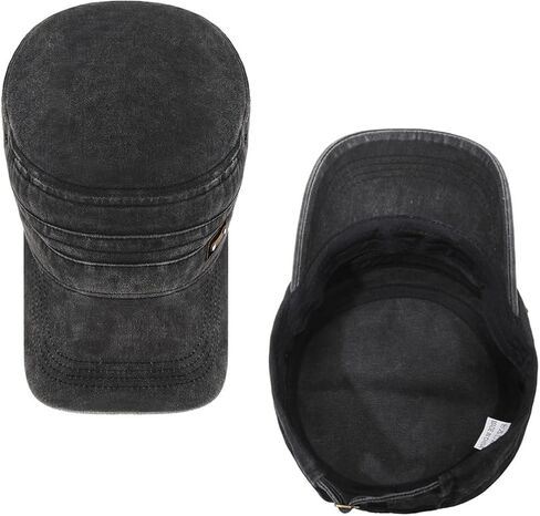 Glamorstar Unisex Cadet Army Caps Military Cap Vintage Flat Top Hats for Men Women in Saudi Arabia