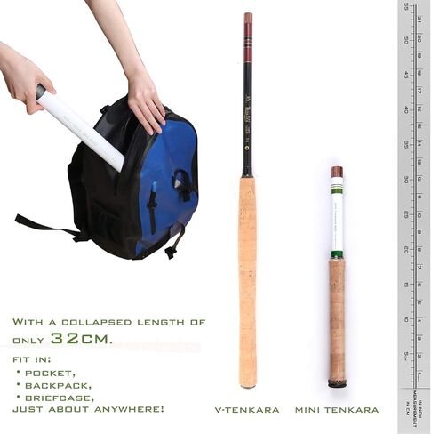Mini Tenkara Fly Fishing Rod with Extra Tip Section 12ft, 9ft6 in Saudi Arabia