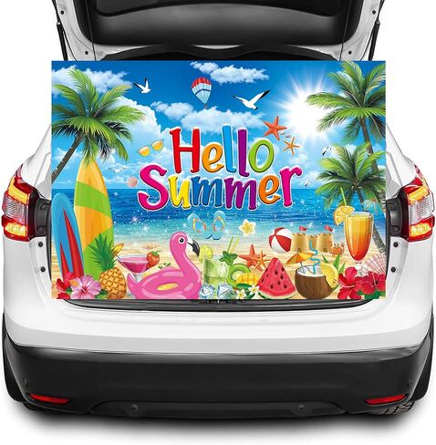 Summer Hawaiian Beach Backdrop 7x5FT Hello Summer Banner Summer Beach Pool Party Background for Photography Tropical Beach Hawaiian Party Decorations Photo Props in Saudi Arabia