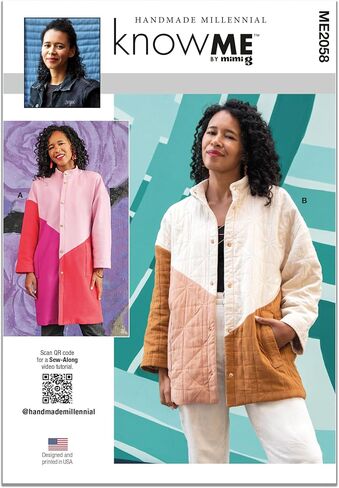 Know Me Misses' Fully Lined Asymmetrical Coat Sewing Pattern Packet, Sizes 16-18-20-22-24, Multicolor in Saudi Arabia