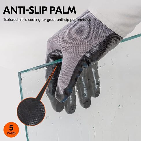 Vgo... 15-Pairs Safety Work Gloves, Gardening Gloves, Polyurethane Coated, Dipping Gloves, Latex Free (Size L, Yellow, PU2103) in Saudi Arabia