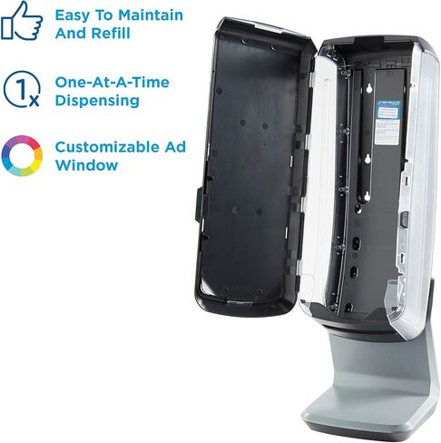 موزع مناديل Dixie Ultra Tower Interfold من GP PRO (جورجيا والمحيط الهادئ)، أسود، 54550A، يحمل 1000 منديل، 8.800 بوصة طول × 9.300 بوصة عرض × 27.600 بوصة ارتفاع in Kuwait