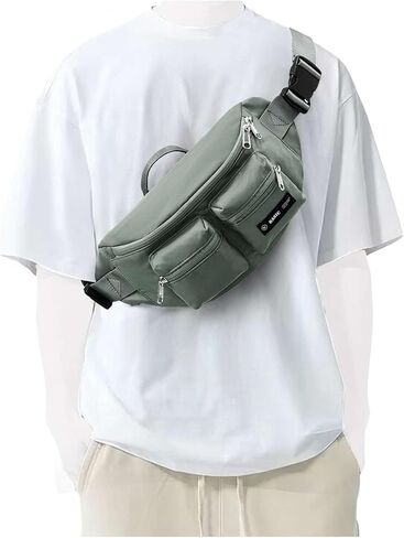 حقيبة فاني للرجال والنساء، حقيبة خصر تمر بالجسم، حقيبة حزام للسفر والمشي والمشي لمسافات طويلة وركوب الدراجات، سهلة حمل أي هاتف، محفظة (أبيض فاتح) in Kuwait