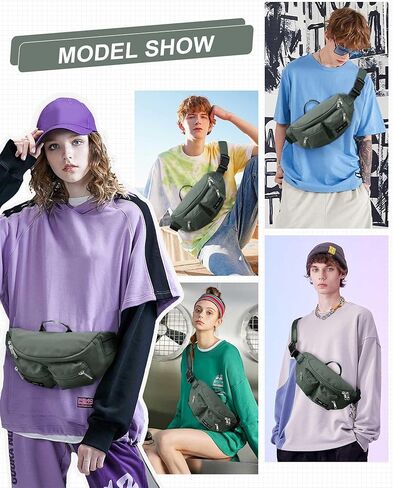 حقيبة فاني للرجال والنساء، حقيبة خصر تمر بالجسم، حقيبة حزام للسفر والمشي والمشي لمسافات طويلة وركوب الدراجات، سهلة حمل أي هاتف، محفظة (أبيض فاتح) in Kuwait