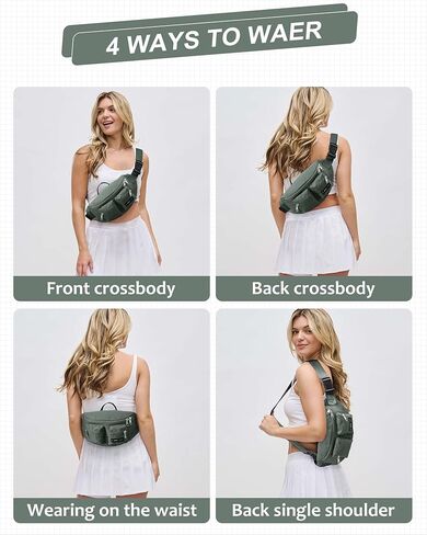 حقيبة فاني للرجال والنساء، حقيبة خصر تمر بالجسم، حقيبة حزام للسفر والمشي والمشي لمسافات طويلة وركوب الدراجات، سهلة حمل أي هاتف، محفظة (أبيض فاتح) in Kuwait