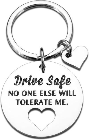 Fathers Day Husband Gifts from Wife, Birthday Drive Safe Keychain Gift for Boyfriend from Girlfriend New Driver Gift for Husband Engagement Stocking Stuffer Gifts for Men in Saudi Arabia