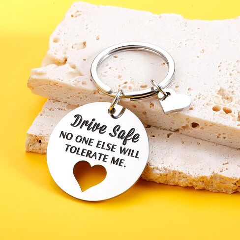 Fathers Day Husband Gifts from Wife, Birthday Drive Safe Keychain Gift for Boyfriend from Girlfriend New Driver Gift for Husband Engagement Stocking Stuffer Gifts for Men in Saudi Arabia