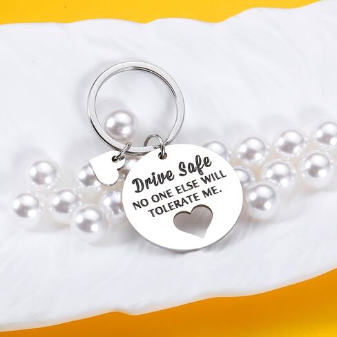 Fathers Day Husband Gifts from Wife, Birthday Drive Safe Keychain Gift for Boyfriend from Girlfriend New Driver Gift for Husband Engagement Stocking Stuffer Gifts for Men in Saudi Arabia