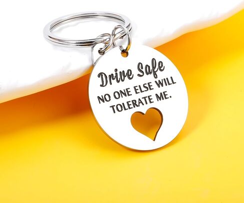 Fathers Day Husband Gifts from Wife, Birthday Drive Safe Keychain Gift for Boyfriend from Girlfriend New Driver Gift for Husband Engagement Stocking Stuffer Gifts for Men in Saudi Arabia