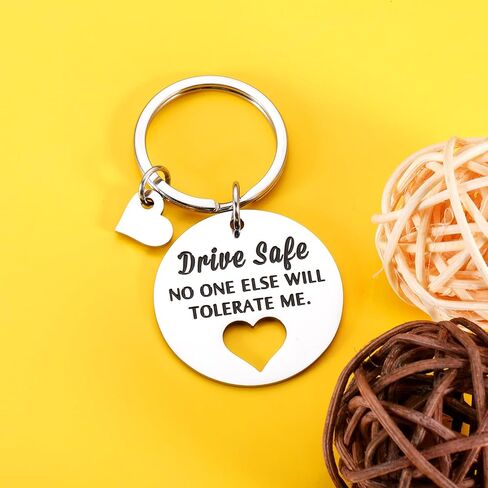 Fathers Day Husband Gifts from Wife, Birthday Drive Safe Keychain Gift for Boyfriend from Girlfriend New Driver Gift for Husband Engagement Stocking Stuffer Gifts for Men in Saudi Arabia