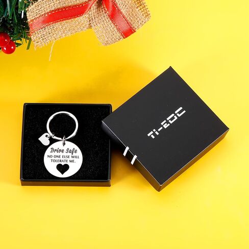 Fathers Day Husband Gifts from Wife, Birthday Drive Safe Keychain Gift for Boyfriend from Girlfriend New Driver Gift for Husband Engagement Stocking Stuffer Gifts for Men in Saudi Arabia