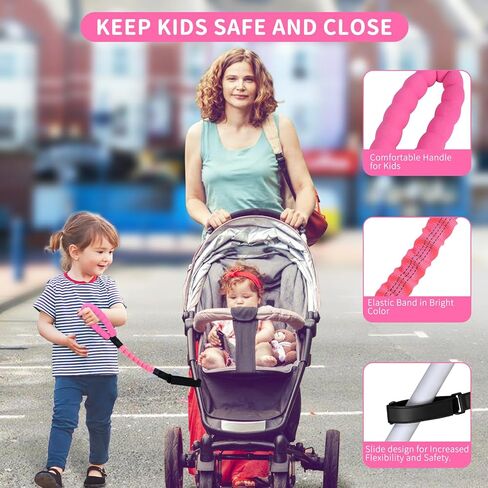 ONEDONE Stroller Handle for Toddler to Hold 20" Stroller Strap Stroller Harness for Kids Child Handle for Strollers, Wagons, Shopping Carts Soft Stroller Handle for Kids Safety Keep Kids Close Green in Kuwait