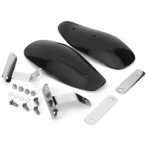 Akozon Motorcycle Hand Guards 10mm 0.4in Universal Motorcycle Hand Guard Wind Deflector Protector(Black)
