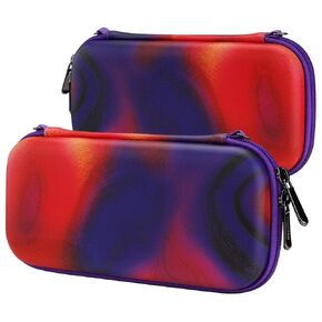 playvital Carrying Case for Nintendo Switch Lite, Portable Pouch Storage Handbag Travel Bag Protective Hard Case for Switch Console w/Thumb Grip Caps & 10 Game Card Slots - Silver Swirl