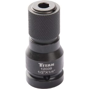 Titan 12039 1/2-Inch Drive to 1/4-Inch Hex Drive Quick Change Adapter