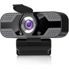 2K QHD Webcam with Privacy Cover, Microphone, Web Computer Camera, Plug and Play,for Zoom/Skype/Teams, Conferencing and Video Calling JW-05B(2K)