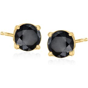 Ross-Simons 1.00 ct. t.w. Black Diamond Stud Earrings in 14kt Yellow Gold