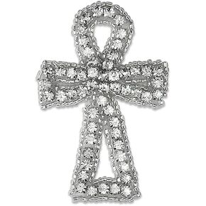 Expo International 2 X 1 3/4" Ankh Rhinestone Cross Patches/Appliques, Silver