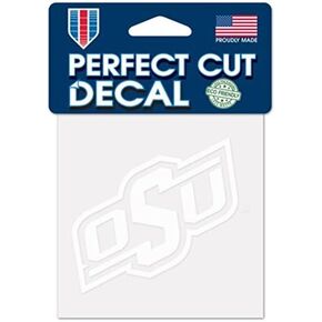 NCAA Oklahoma State University Cowboys 4" x 4" inch Outdoor White Decal